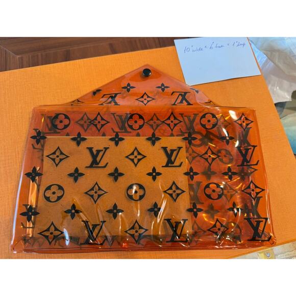 Louis Vuitton Pouch Pochette 4 school Pencil Case Monogram Embossed PVC Rare NEW - Picture 8 of 9